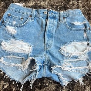 Levi high waisted jean shorts